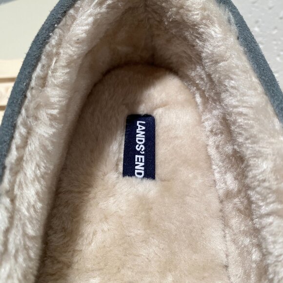 Lands End Men's Suede Moccasin Slippers - Picture 9 of 9